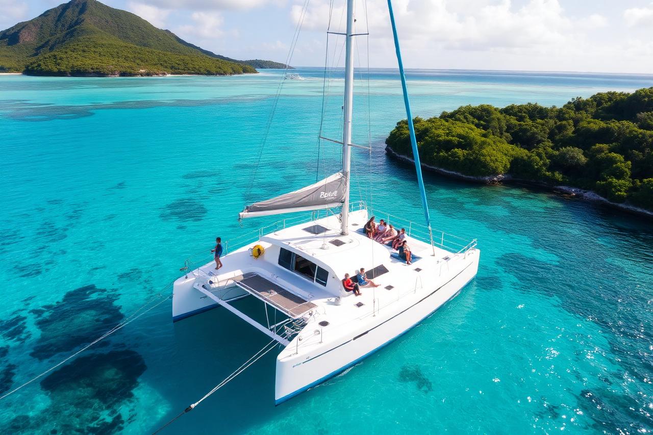 Catamaran cruise to Ile aux Cerfs
